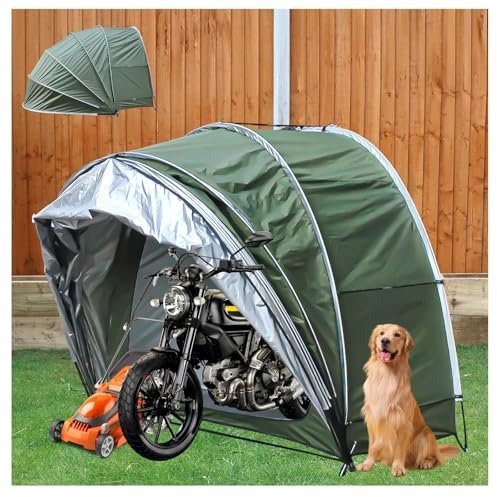 Fxiaobin Garage Moto per Esterno Appeso 2 in 1 Copri Scooter da Esterno con Doppie Porte per 2-5 Biciclette Tettoia per Esterno Casette da Giardino,Green