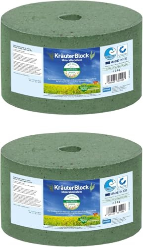imima Salt Lick for Horses – HERBABLOCK Herbal Mineral Block, Bitter Herbs & Tannins (2 x 3kg)