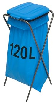 gardivo Müllsackständer 120 l, Müllsackhalter, Ständer für Müllsäcke, Abfalltrenner Müllbeutelhalter, Klappe mit Beutelhalter, rostfrei innen außen (Blau)