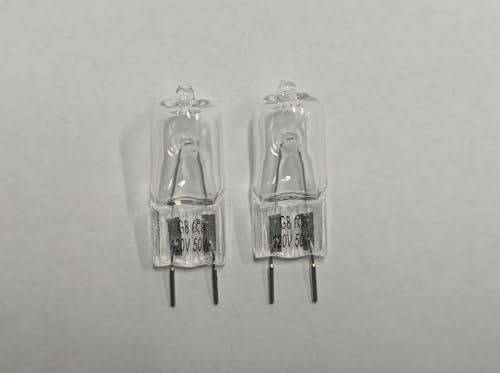 KIBOVAMO 6912A40002J Microwave Halogen Light Bulb 120V 50W G8-2 Pack, for LG Kenmore LMV2031ST LMV2031BD 83543 etc(Replaces 2025028 AH3610037)