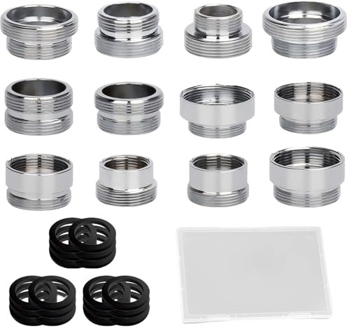 12 PCS SVOCK Faucet Adapter, Tap Extender for Kitchen Sink, Shower Adapter for Bath Taps, Sink Tap Attachment, Universal Taps Connector, Sinks Hose Attachment of Faucet, Kitchen Faucets Aerator Set