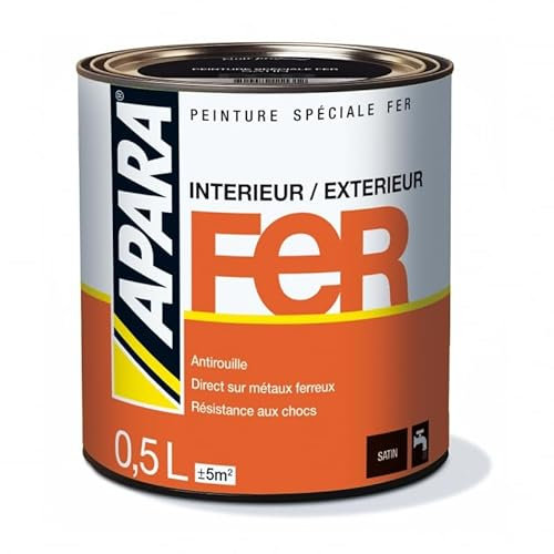 APARA Peinture Fer Satin 0.5 litre Blanc