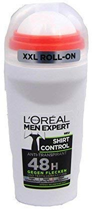 Loreal Men Expert Shirt Control Anti Transpirant 48h Deo Roll On gegen Flecken und Textilverhärtung, 4er Pack (4x50ml)
