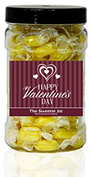 Sherbet Lemons 900g Small Sweet Jar – A Personalised Gift Jar Filled with Your Favourite Retro Sweets! (Happy Valentine’s Day)