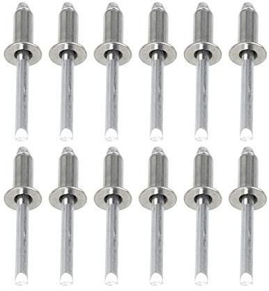 X AUTOHAUX Blindnieten Sortiment 12 STK. Für Blindnietzangen | 304 Edelstahl, M6, 16x6.4mm (L*D)