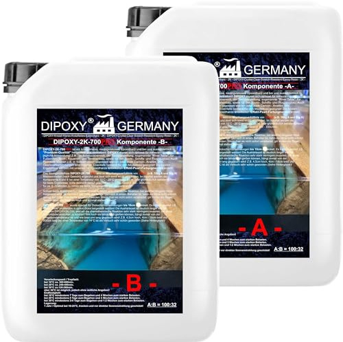 7,92kg DIPOXY-2K-700PRO Epoxidharz mit Härter 2K bis 10cm! EP Laminierharz Profi Qualität Glasklar Gießharz Epoxy UV Stab. Holz Tisch Boden Aquarium Terra Formenbau GFK