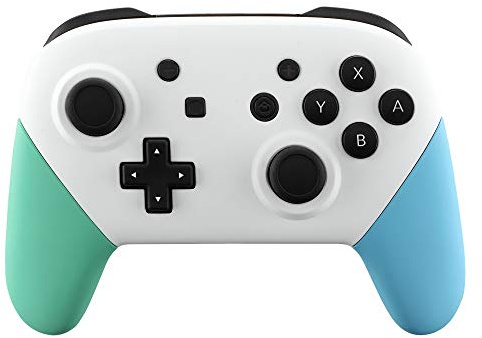 eXtremeRate Griff Hülle Set für Switch Pro Controller, Matt DIY-Ersatz Front Case/Rücken Gehäuse&Handgriff Grips Shell Zubehör für Nintendo Switch Pro Controller-Weiß Mintgrün Himmelblau