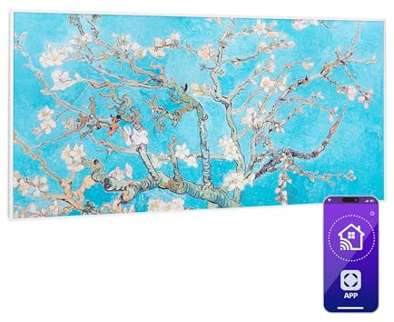 Klarstein Radiador Infrarrojos Pared Potencia, 700W, Placa Calor Bajo Consumo App/loT, Panel Radiante Bajo Consumo, Infrarrojos Calefaccion, Calefactores Infrarojos Panel Radiante Pared