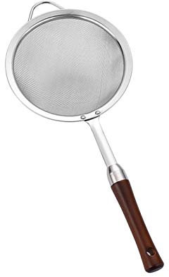 XXXXW Espumadera Colador Skimmer Skimmer Skimmer Skimmer Handle con un diseño de Oreja de Amplio Descanso con Mango Resistente de Color sólido y 1 Gancho más Ancho Coladores de Cocina (Size : Large)