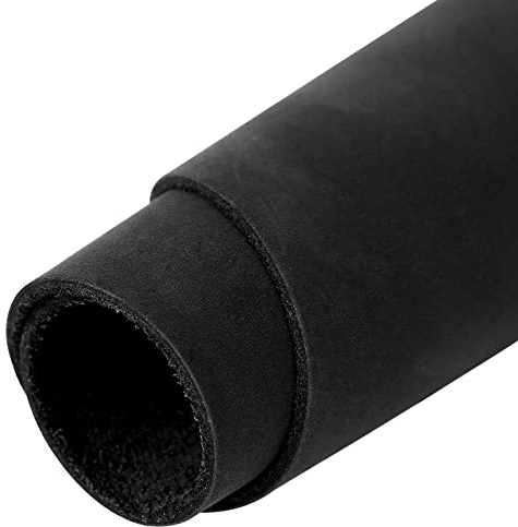 Äkta läderark för läderhantverk, 1,8–2,0 mm tjockt, fullnarvigt koläder för prägling, sömnad, plånböcker, örhängen och hobbyprojekt, svart, 20 x 30 cm