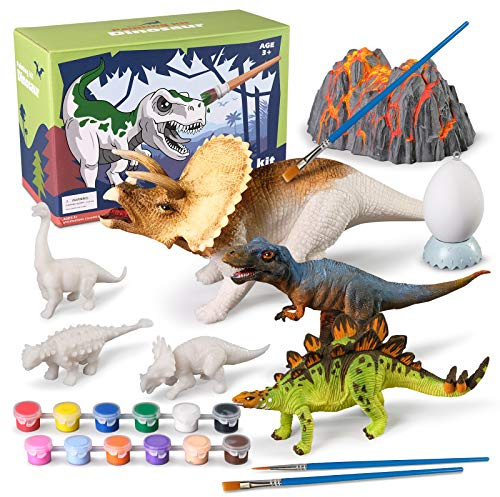 whatstem 3D-Dinosaurier-Malset für Kinder im Alter von 3–15 Jahren, Kunst- und Bastelsets, Zeichenspielzeug mit Dinosaurier-Set, Kreativitätsgeschenke für Jungen und Mädchen