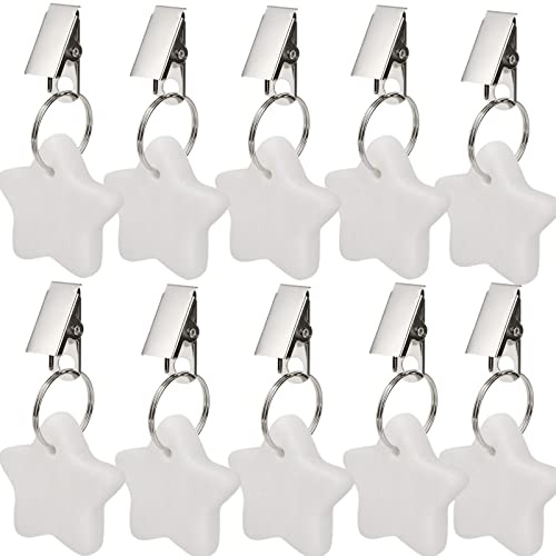 AVLA 10 Pack Tablecloth Weights, Table Cloth Pendant Stones with Metal Clips, Heavy Marble Tablecloth Hangers, Stainless Steel Table Covers Clamps for Decoration, Outdoor, Picnic, Family Dinner Party