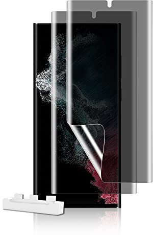 MiRowy 2 Stück Privacy Schutzfolie Kompatibel mit Samsung Galaxy S22 Ultra 5G, TPU Privatsphäre Displayschutzfolie mit Installationswerkzeug, Kratzfest Sichtschutzfolie für Samsung Galaxy S22 Ultra 5G
