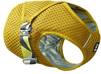Hurtta Cooling Wrap Kühlweste für Hunde Kühljacke Hund Hundekühlweste Kühlendes Hundegeschirr Dog Cooling Vest Pet Cooling Vest Kühljacke für Hunde Gelb 45-55cm