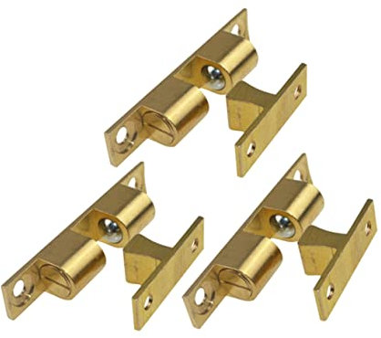 DOITOOL 3 Stück Doppelkugel Kupfer Türverschlüsse Mit Schrauben Feststellbare Schranktürrollenfänge Für Möbel Wie Schränke Und Bücherregale Flexibler Türdämpfer Für Wohn Und Arbeitsräume