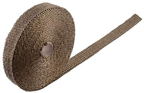 Motorrad Hitze Schild Hülle 5m / 10m Motorrad Auspuff Header Rohr Wärme Wickelband Fiberglas Hitzeschild Wärmeschutz Auspuffrohr Insulat Schwarz Weiß Auspuffband (Color : Tan 5M)