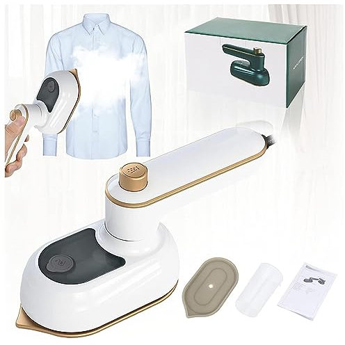Mini Vaporeta Plancha Ropa, Plancha de Vapor Plegable con Asa Plegable Giratoria,38W y 50ml, Plancha De Vapor Portátil Plegable para El Hogar,Los Negocios Y Los Viajes,White