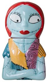 Disney Nightmare Before Christmas Ceramic Figural Cookie Jar or Candy Jar | Cute Ceramic Housewarming Gifts For Men and Women And Kids | Official Licensee | 1 Set (Sally)