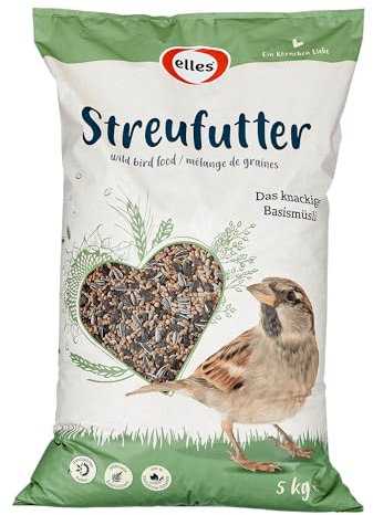 Elles Streufutter 3 x 5kg I Klassisches Wildvogelfutter zur Ganzjahresfütterung | 100% natürlich | Ideal für Gemischtfresser