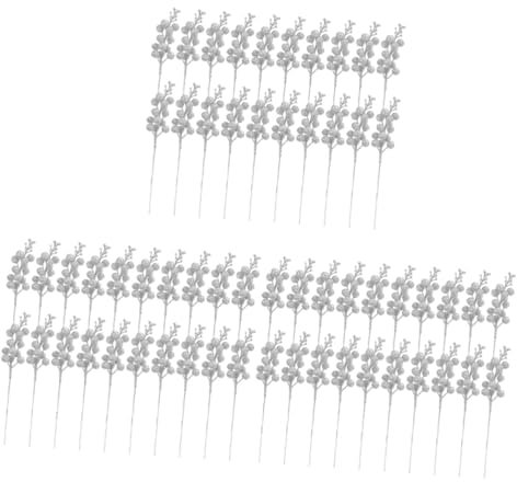 ABOOFAN 60pcs Xmas Berry Decor Artificial Berry Stems for Christmas Tree Picks Christmas Tabletop Decorations