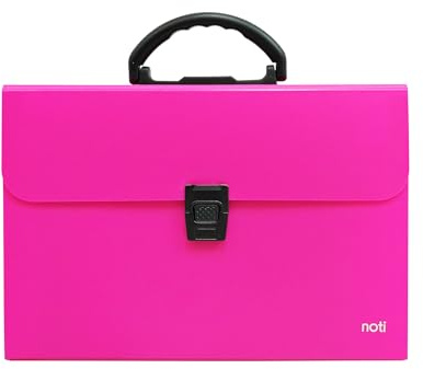 NOTI Expanding File Organiser, 19 Pocket, Foolscap, Shocking Pink