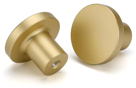 Goldenwarm 4 Pack Gold Kitchen Cabinet Knobs Cupboard Knobs for Wardrobe Door Gold Drawer Handles,Aluminum Alloy
