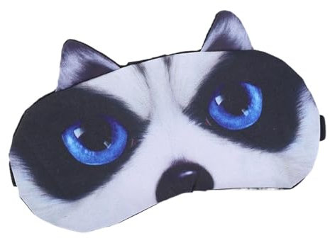 Augenmaske Schlafmaske Baumwolle Schlafende Augenmaske süße Kinder Cartoon Augenabdeckung Augenbindungen Fahren nach Hause Augen entspannen Sie Masken Okular angemessen Augenklappe Schlafen(Husky B)