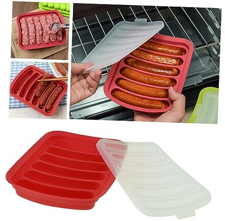 SHOWERORO 6rollen Silikonform Mit Deckel Für Handgemachte Wurst Backofen Geeignet Zum Backen Von Babynahrung Lebensmittelecht Wiederverwendbar