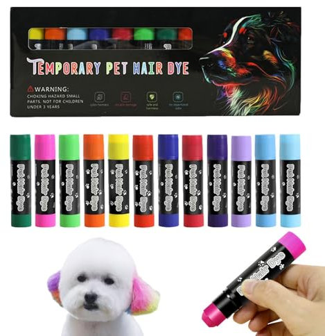 Peinture pour chien - Teinture pour cheveux lavable et sans danger pour animaux de compagnie, 12 couleurs | Stylo de vernis à ongles pour chiens, peinture pour peaux d'animaux pour différents soins,