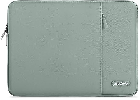 MOSISO Laptop Hülle Tasche 14 Zoll, 14 Zoll Laptoptasche Kompatibel mit HP Lenovo Dell ASUS Acer, HP Stream, Lenovo IdeaPad, Polyester Vertikale Laptophülle mit Fronttasche, Antikes Grün