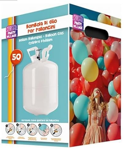 Bombola di elio per palloncini 0,42 lt (fino a 50 palloncini in lattice 23 cm non inclusi)