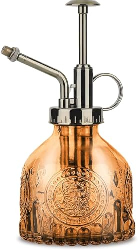 KoGiio Glass Plant Mister 200ML, Vintage Spray Bottle with Top Pump, Fine Mist Garden Flower Sprayer Small Decorative Spritzer Watering Can for Indoor Outdoor Succulent House Plant