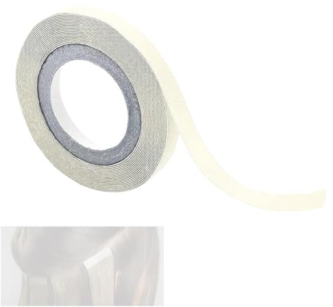 RVYEIOP 1 rouleau de ruban adhésif de haute qualité pour perruques adhésives, ruban adhésif double face pour manches de perruques, ruban blanc, anti-huile et sueur, non adhésif, 1 cm x 3 m