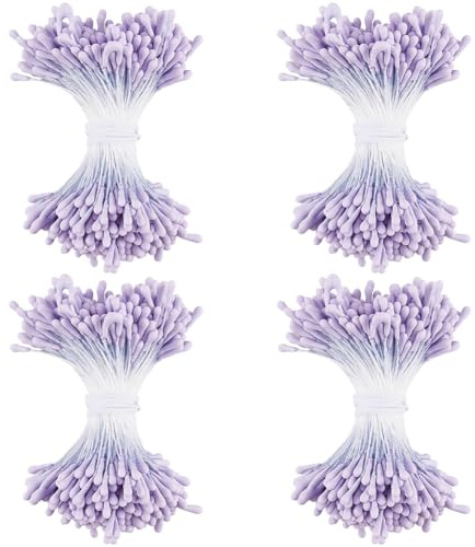 GORGECRAFT 1600pz Doppie Teste Stami Floreali 2mm Stame di Fiori Perla Pistillo Fatto A Mano Prugna Fiori Artificiali Pollini Floreali Perlati per La Creazione di Biglietti di Fiori Scrapbook