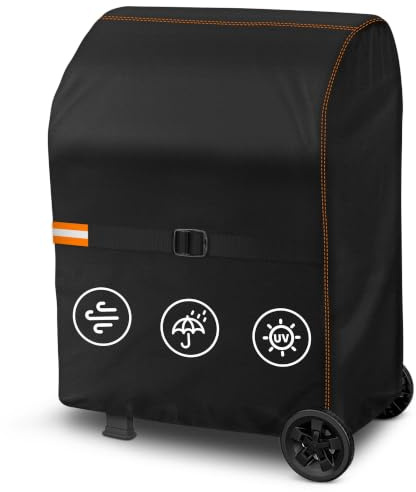 Enzeno Grillskydd väderbeständigt, 90 x 70 x 110 cm gasgrill grillskydd grillskydd dammtät grillpresenning för Weber, Brinkmann, Char Broil – svart