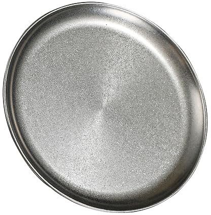 Plat Rond en Acier Inoxydable Style Vieilli pour Barbecue et Collation