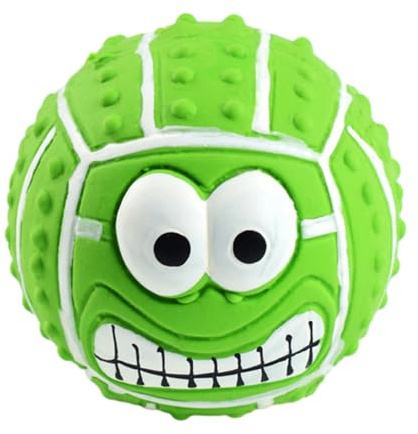 Latex Quietschender Hundespielzeug Ball Quietschende Latex Gesicht Bälle für Hunde Lustige Hüpfkauen Faceballs Hund Welpen Spielzeug für Kleine Mittlere Hunde Welpen Katzen Kätzchen Sicher Langlebig