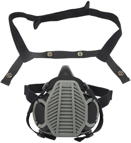 Masque Respiratoire Tactique Demi-Masque À Gaz avec Filtre Remplaçable pour la Chasse Militaire, L'airsoft, Le Paintball, L'équipement de Jeu CS
