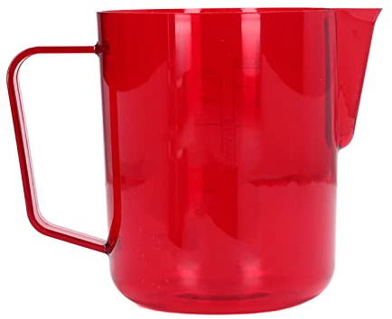 ANKROYU Premium Acrylic Coffee Pitcher Milk Frothing Jug With Eagle Mouth Spout 600ml Durable Barista Style Milk Frother Cup For Latte Art And Hot Beverages (Rouge)