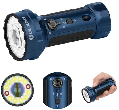 OLIGHT Marauder Mini 2 LED extrem helle Taschenlampe 10000 Lumen 750 Meter | USB-C aufladbare Taschenlampen mit 5Lichtmodi, IPX8 Handlampe mit Flut-und Fokussiertes Licht für Outdoor Camping Notfälle