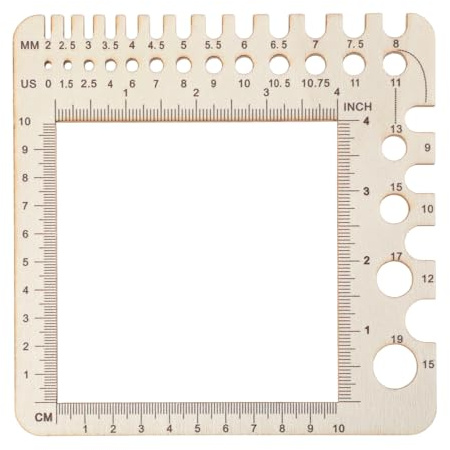 Bremorou Measure Knitting Needle gauge nadelmaß schablone Stricken Zubehör | Sockenlineal Stricknadelmaß Aus Holz Strickzubehör Nadelmaß Häkelnadeln Nadellehre Zur Messung Des Strickgrades Garnstärke