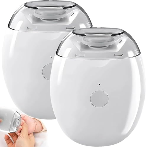 Lot de 2 meuleuses à ongles automatiques universelles, lumière LED et meuleuse à ongles électrique silencieuse à 3 vitesses - Outil de manucure rechargeable, coupe-ongles et polisseuse