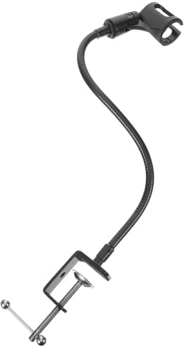 Soporte de Micrófono de Escritorio Ajustable Cuello Flexible Negro