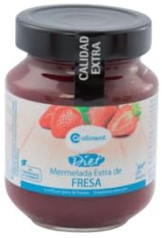 Spanish Diet Strawberry Jam - Pack of 4 x 330g Jars - No Added Sugar - Made with Mediterranean Strawberries - Low Calorie & Diabetic Friendly - Healthy Family Bundle - 1.32kg Total