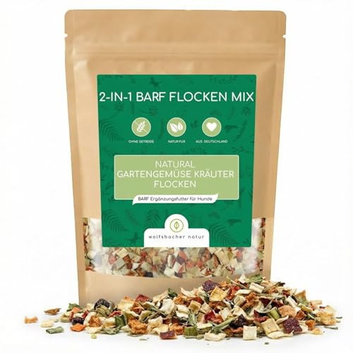 Barf Gartengemüse Flocken für Hunde 1000g – Getreidefreier Mix aus 100% Natur – Unterstützt Verdauung & Gesundheit – Ideal als Futterergänzung & Schonkost