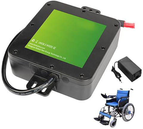JHKJ 24V 10Ah 12Ah Electric Wheelchair Battery Mobility Scooter Battery Lithium Batteries Pack with Charger for Wheelchairs Motor,Red Anderson,24V 10Ah