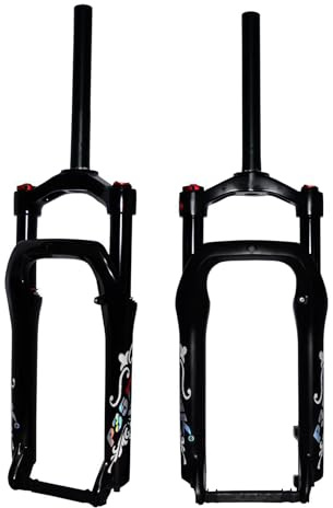 NIKANXIA 20 Zoll Fat Bike Air Vorderradgabel, 4,0 Reifen, 1-1/8 gerades Rohr, 9x135 mm Schnellspanner, 120 mm Federweg for Snow Beach XC AM Mountainbike