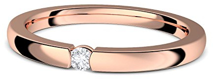 Spannring Rosegold (Silber 925 hochwertig vergoldet) Verlobungsring von AMOONIC mit Zirkonia Stein & LUXUSETUI Rosegold Ring Zirkonia Goldring Heiratsantrag Liebesgeschenk FF584VGRSZIFA52