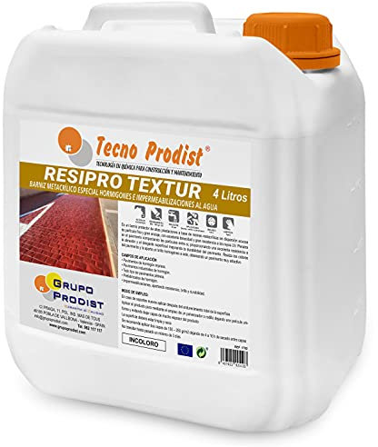 RESIPRO TEXTUR di Tecno Prodist, (4 Litri) Vernice per cemento stampato – pittura protettiva trasparente, ad alte prestazioni, a base di resine, alto ancoraggio, resistente, non ingiallente, incolore