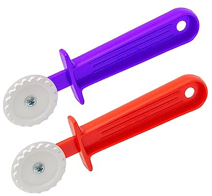 Fluted Pastry Wheel Cutter with Rolling Tool for Cutting and Sealing Ravioli, Pasta, Dough - Kitchen Pastry Crimper and Ravioli Cutter Wheel, 2 Pcs, OFXDD